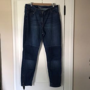 Boden two tone ankle zip soho skinny jeans